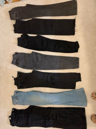 Pack 7 Pantalones (Negro, Azul) varias marcas moda