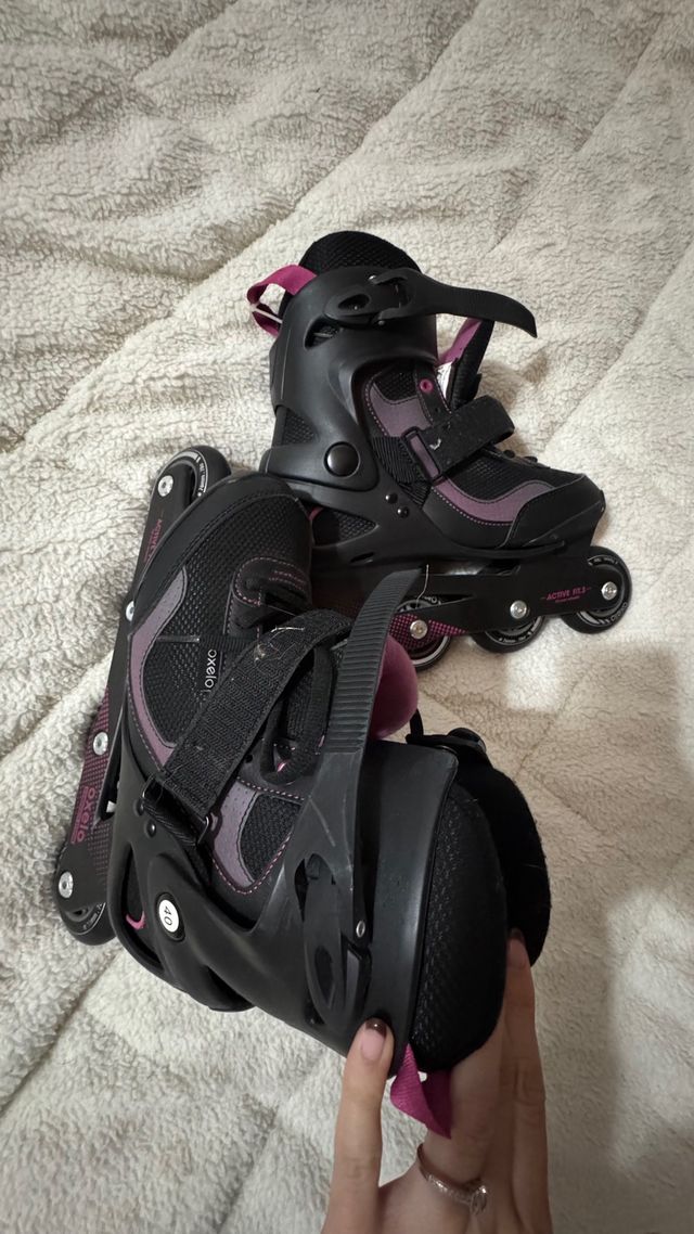 Patines en línea Oxelo negros y rosas