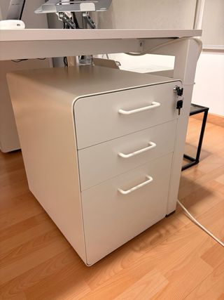 Cajonera de oficina metálica blanca (3 unidades)