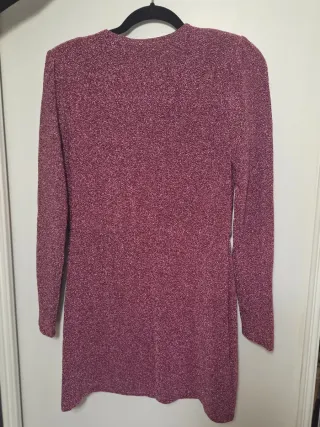 Vestido Mango Brillo Rosa