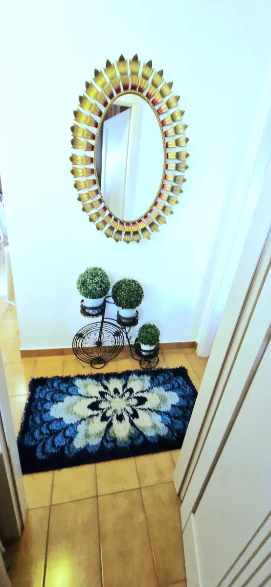 Tapete de lã de pelo longo floral