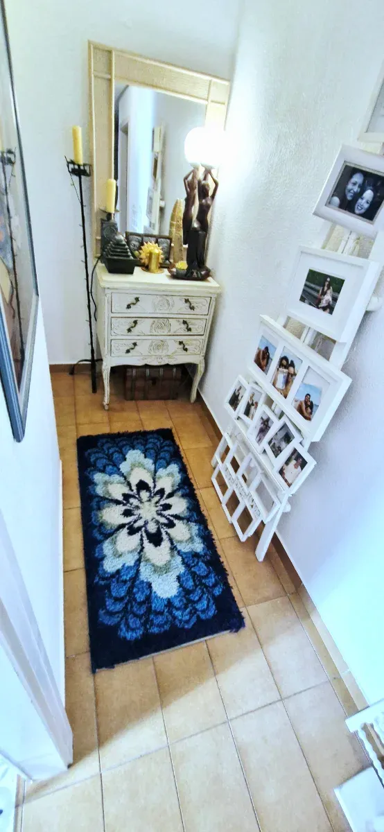 Tapete de lã de pelo longo floral