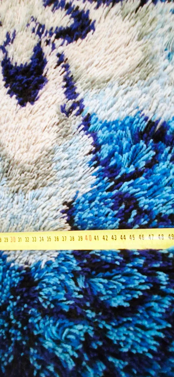 Tapete de lã de pelo longo floral