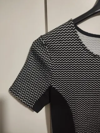 Vestito H&M fantasia zig zag nero bianco