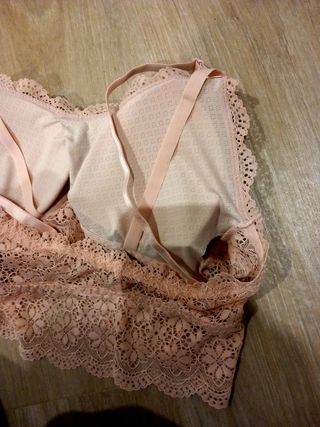 Sujetador lactancia encaje rosa