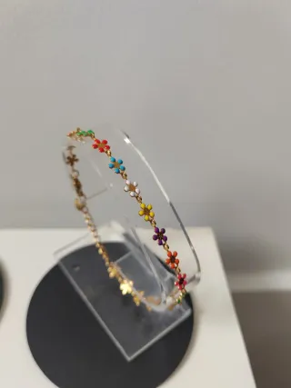 Pulsera Acero nueva multicolor 20 cm