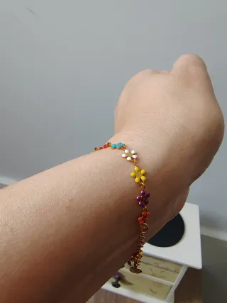 Pulsera Acero nueva multicolor 20 cm