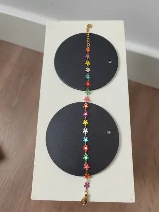 Pulsera Acero nueva multicolor 20 cm