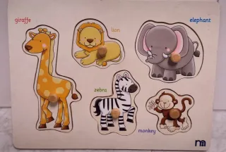 Puzzle madera animales educativos