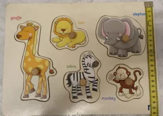 Puzzle madera animales educativos