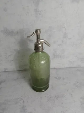 Botella sifón verde antigua