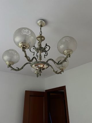 Lámpara de techo 5 tulipas cristal