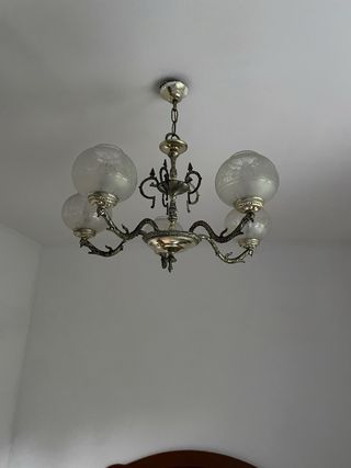 Lámpara de techo 5 tulipas cristal