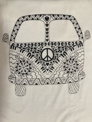 Camiseta tirantes blanca furgoneta ornamental