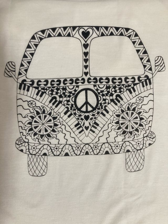 Camiseta tirantes blanca furgoneta ornamental