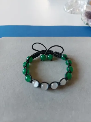 Braccialetto Shamballa Verde e Bianco
