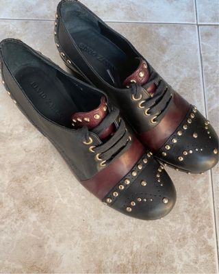 Elvio Zanon Zapatos Mujer T37 Negro/Burdeos