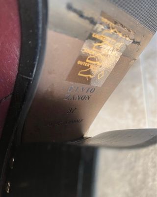 Elvio Zanon Zapatos Mujer T37 Negro/Burdeos