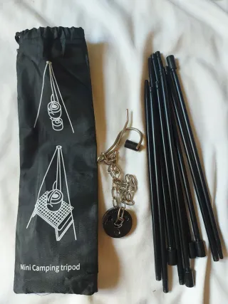 Mini trípode de camping negro