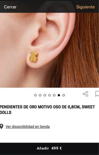 Pendientes Tous oro 18k