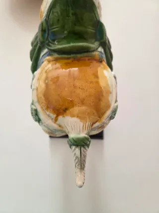 Caballo Cerámica Vintage Beige Naranja Verde