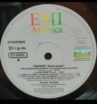 David Bowie - Tonight 1984 ES LP