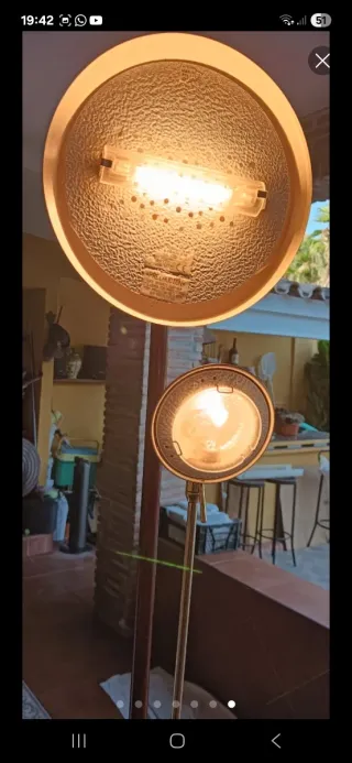 Lámpara De Pie 2 Focos Alta 1.80m Vintage