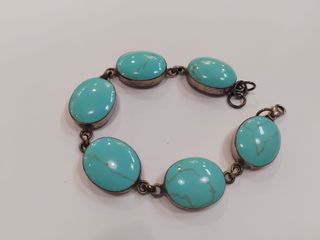 Pulsera y pendientes plata turquesa