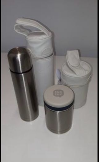 Calienta biberones, termo, papilla y agua.