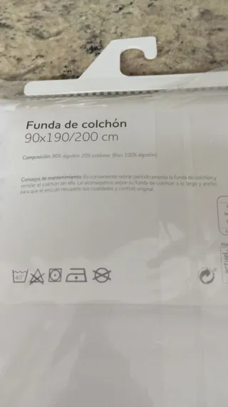 Funda colchón rizo algodón antiácaros 90cm