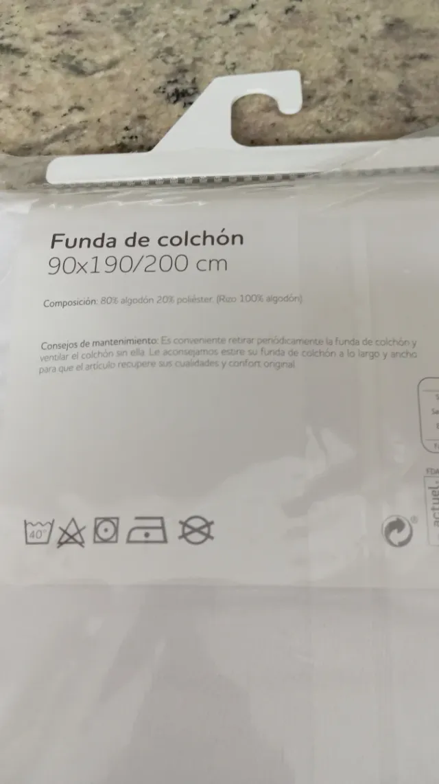 Funda colchón rizo algodón antiácaros 90cm