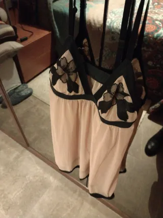 Camisón Incanto Negro y beige