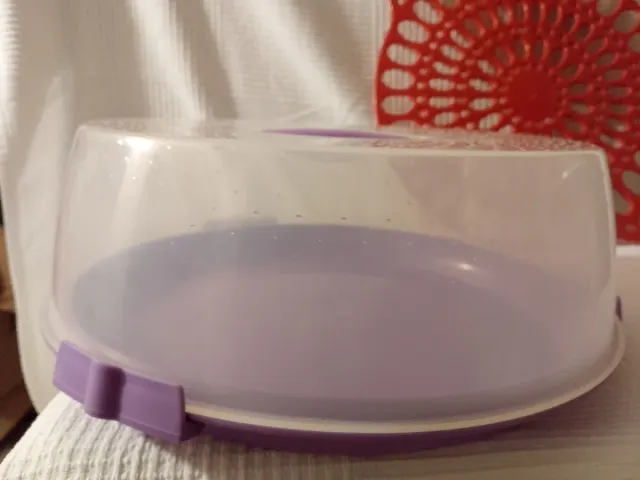 Porta tartas morado y transparente
