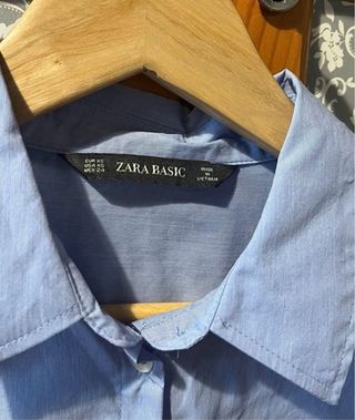 Camisa entallada Zara azul