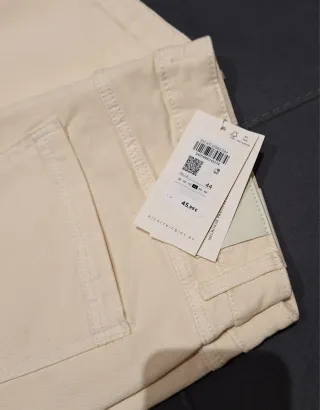 Pantalón recto beige mujer talla 44