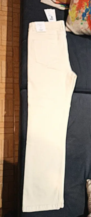 Pantalón recto beige mujer talla 44