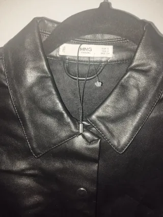 Vestido polipiel Mango negro