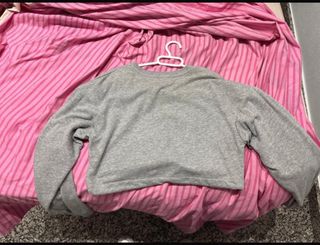 Sudadera Bershka Brooklyn USA Gris Talla L