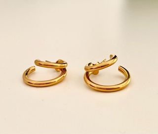 Pendientes aro doble dorados