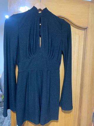 Vestido fiesta negro brillante