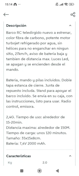 Lancha de competición nueva con todos sus acceso