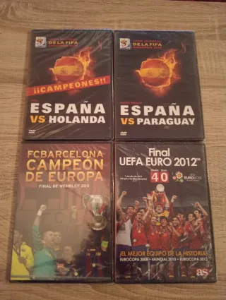Lote 4 DVDs Fútbol: España, Barça, Eurocopa