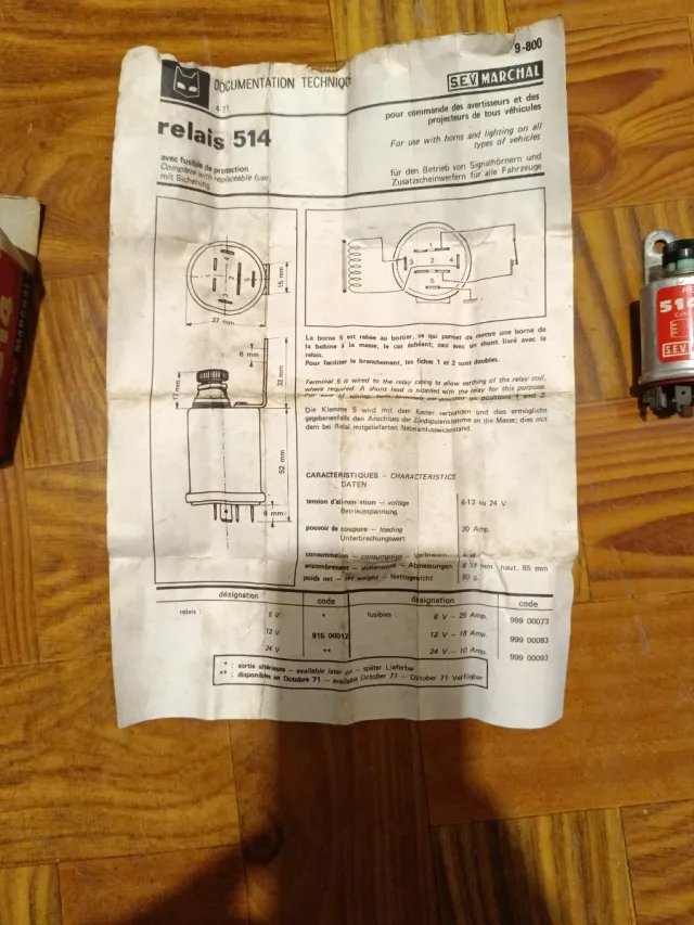 Relé SEV Marshall 514