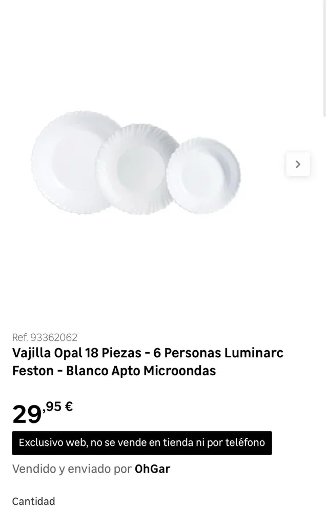 Vajilla Blanca Vivalto Porcelana