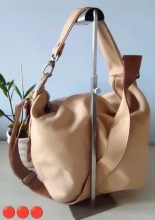 Borsa Bruno Rossi vera pelle beige/marrone