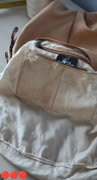 Borsa Bruno Rossi vera pelle beige/marrone