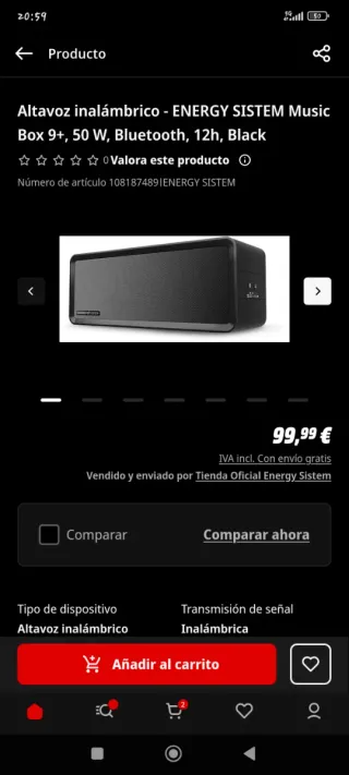 Altavoz Energy Sistem Music Box 9