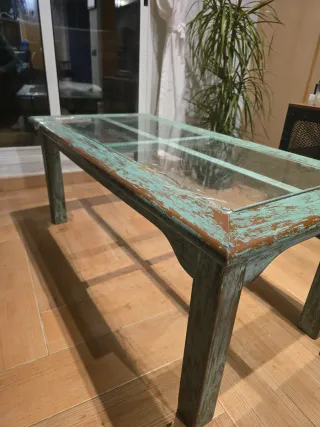 Mesa de centro rústica con tapa de crista