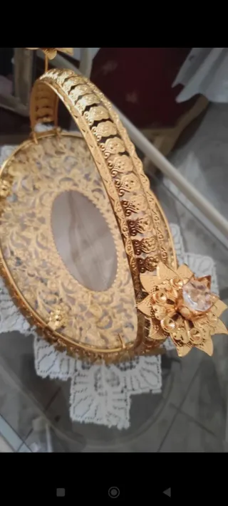 Vassoio decorativo oro con manico