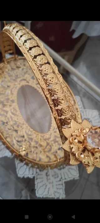 Vassoio decorativo oro con manico